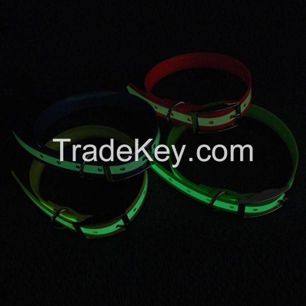 Glowing in the dark polyurethane dog collar TPU