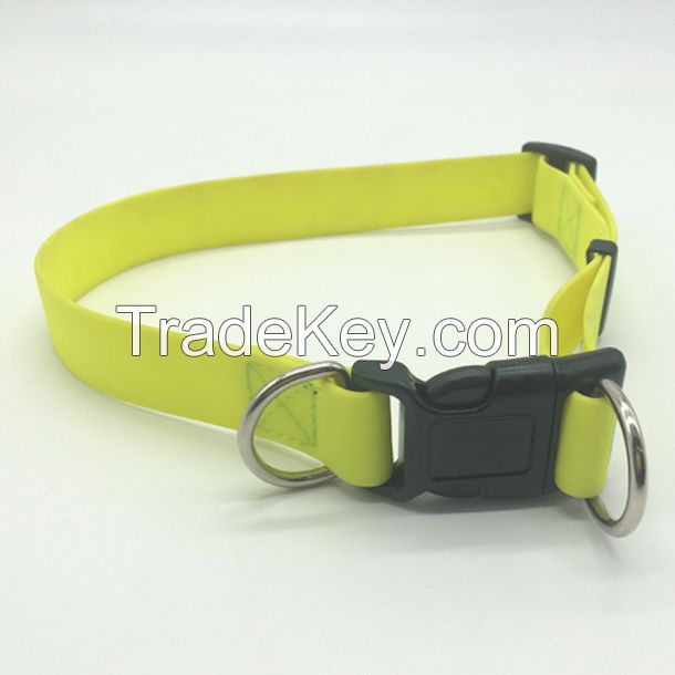 Softer PVC dog collar with quick release safety buckle