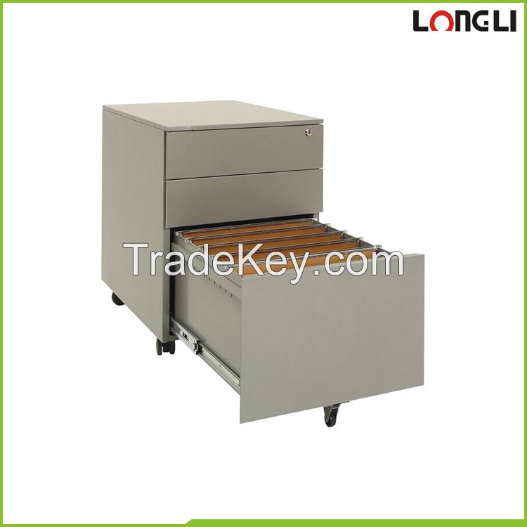 High quality steel 3 drawer mobile pedestal filing cabinet