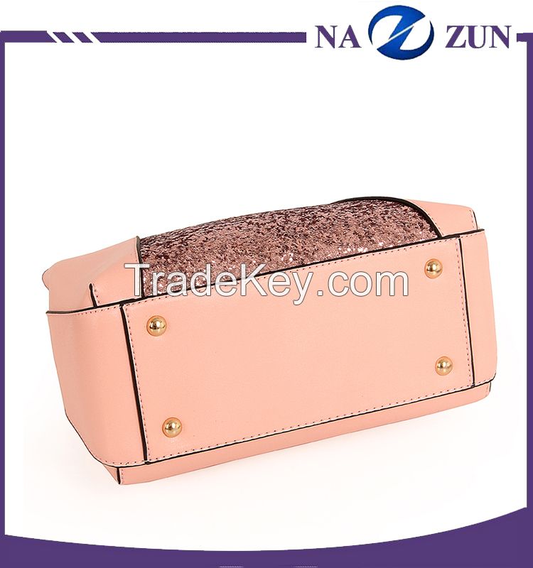  Fashion Elegant Sequins PU Lady Handbag Cube Bag