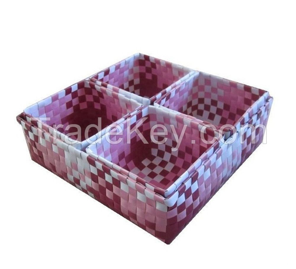 PP strap handwoven storage box one big with four small ones