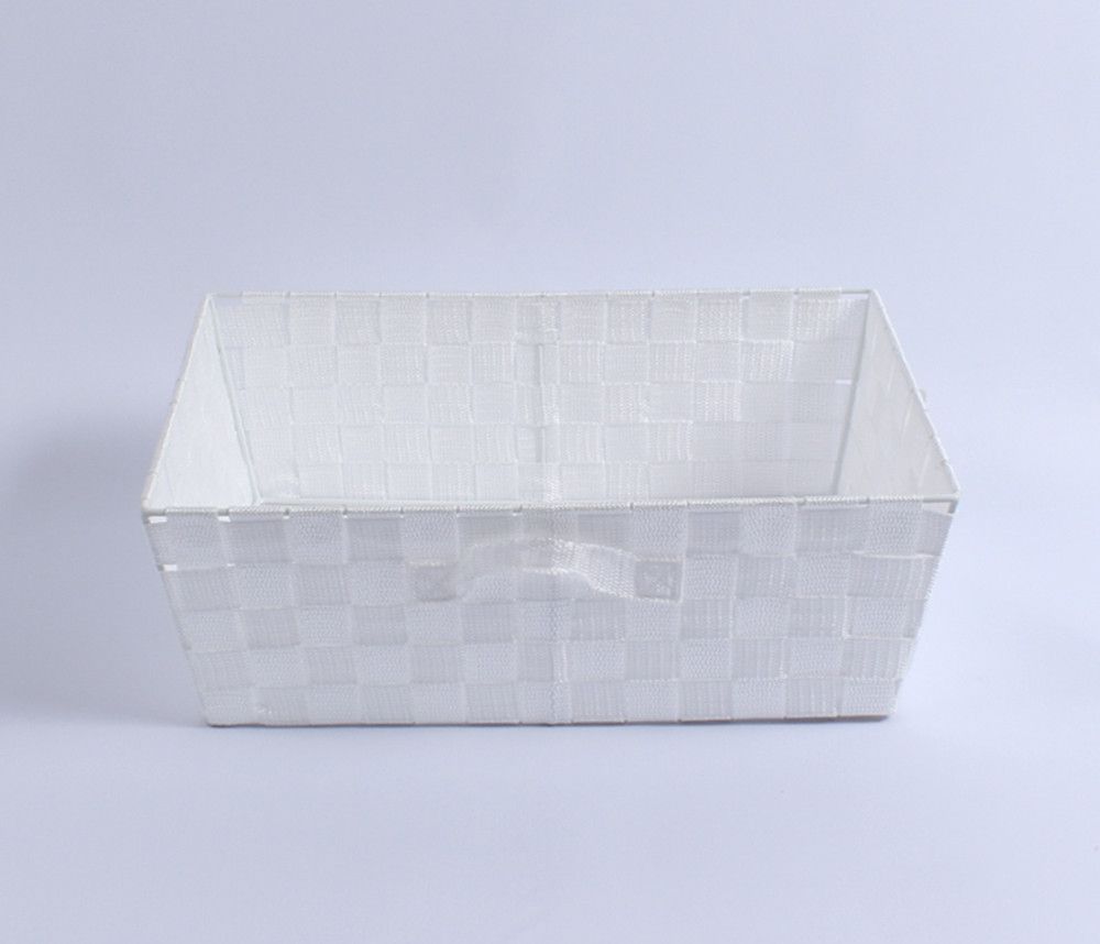 PP handwoven storage basket  handwoven white