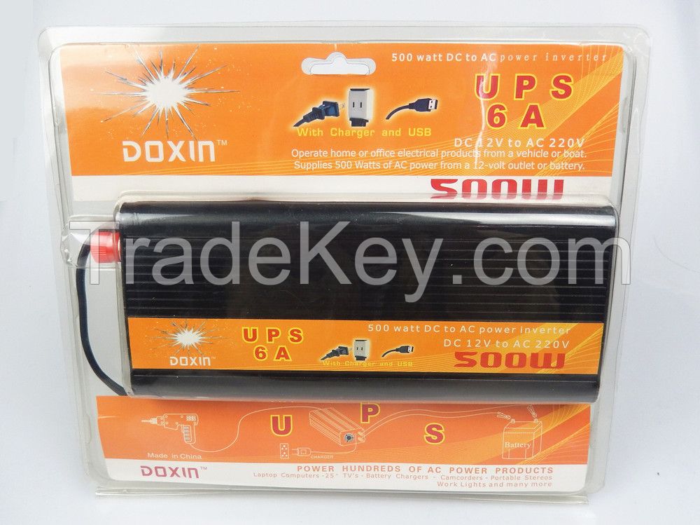 DOXIN 500w UPS Inverter with battery charger Dc Ac 12v/24 To 110v/220v