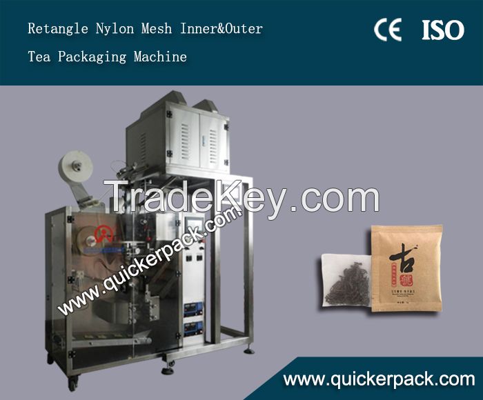 Automatic Flat Nylon Tea Bag Packing Machine with Outer Envelop