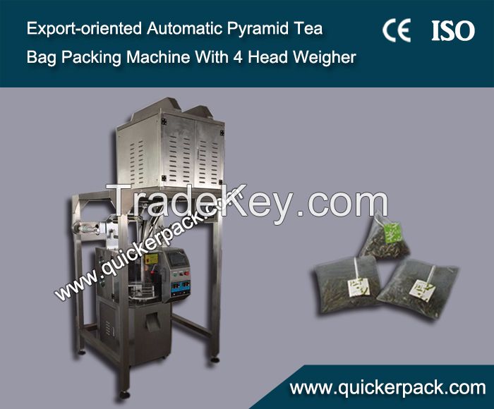 Pyramid Nylon Tea Bag Packing Machine with Thread and Tag