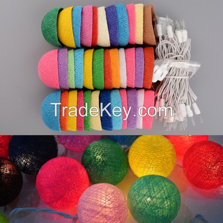 Customized Length Various Color String Cotton Lights Ball