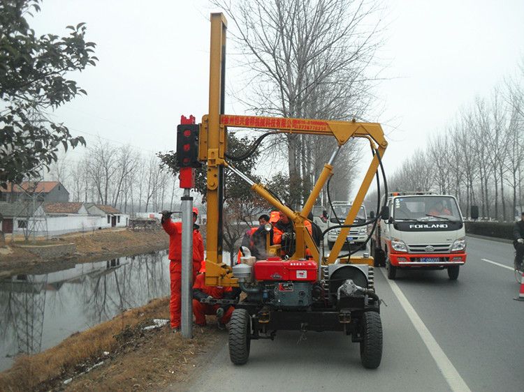 Highway construction hydraulic Guardrail pile drivers