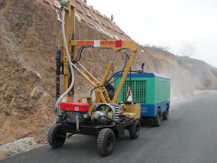 Hard construction site used Rock drilling machine