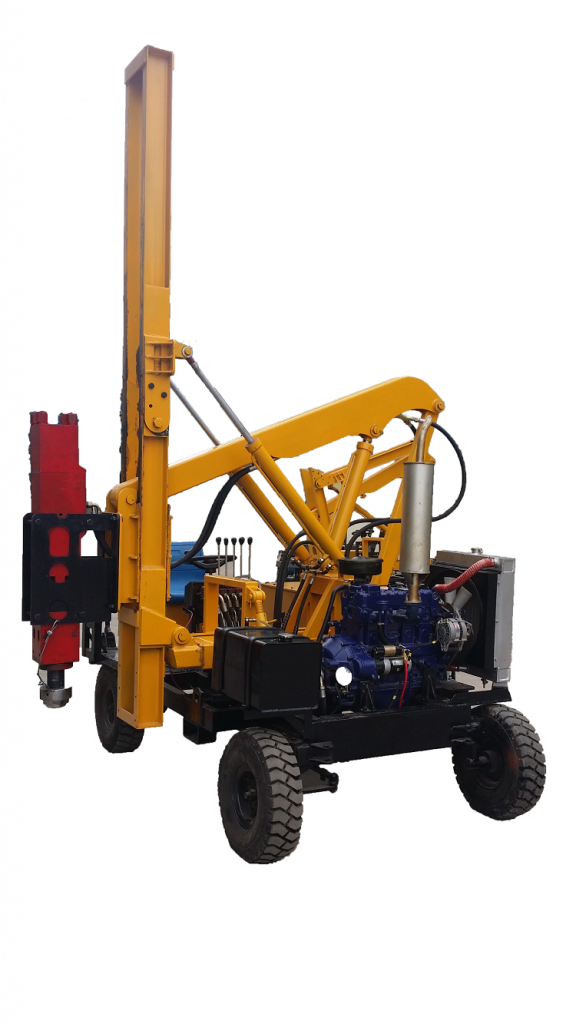 Pile pulling hydraulic system pile driver with extractor