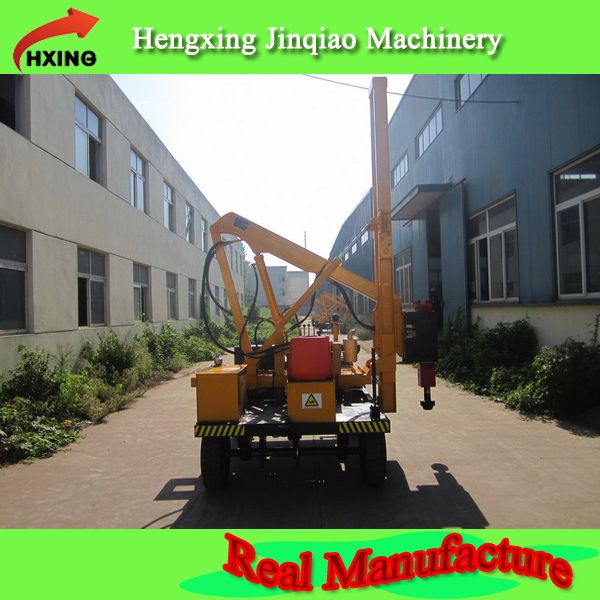 Drilling Holes for Highway Guardrail Installation Pile Driver Pile Machine