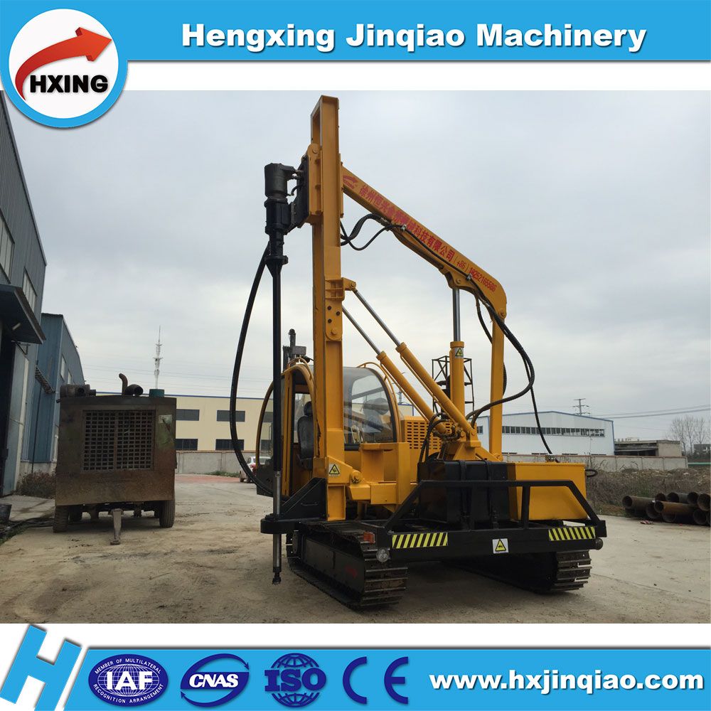 Highway Safety Guardrail Pile Driver With YC260 Hydraulic Hammer