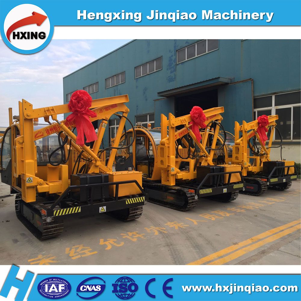 Highway Safety Guardrail Pile Driver With YC260 Hydraulic Hammer