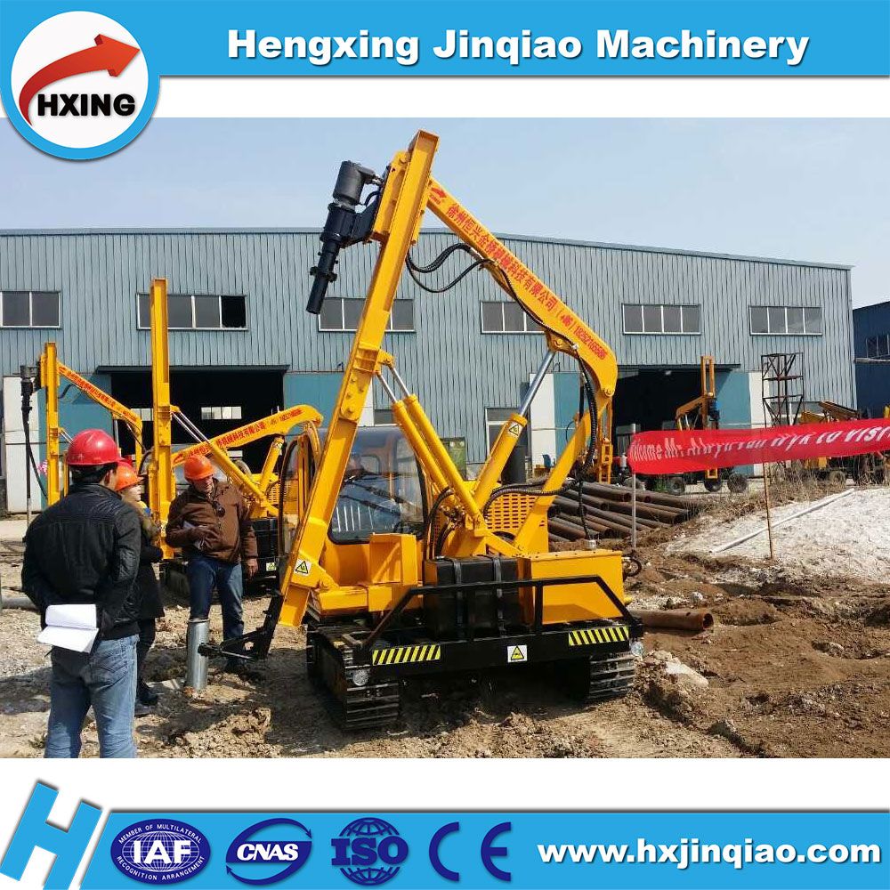 Highway Safety Guardrail Pile Driver With YC260 Hydraulic Hammer