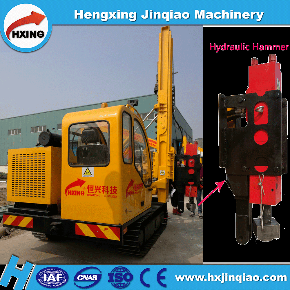 Road Hydraulic Metal Guardrail Pile Driver for Excavator
