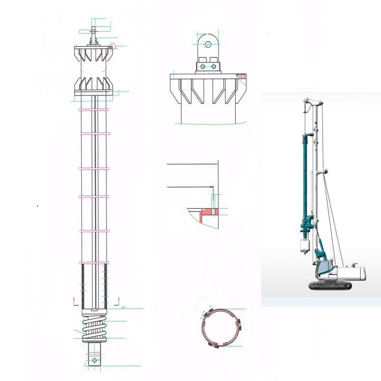 Full interlocking kelly bar for rotary drilling rig