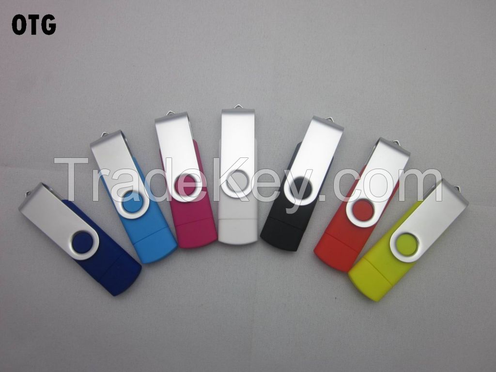 Wholesale Swivel OTG High Speed USB 3.0 8GB Flash Drive Android Mobile Phones and Cumputer dual usb flash