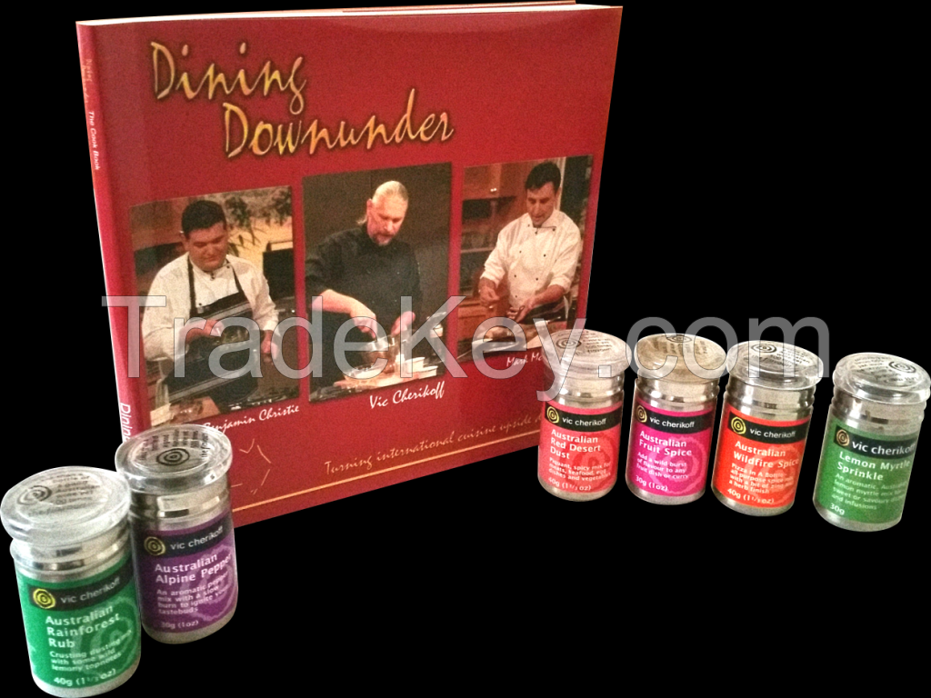 Dining Downunder Cookbook with Australian spices and seasonings