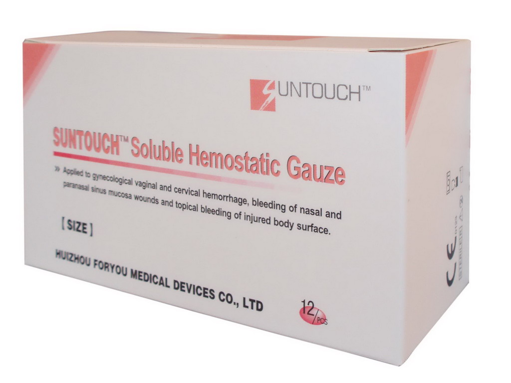 SUNTOUCHTM Soluble Hemostatic Gauze