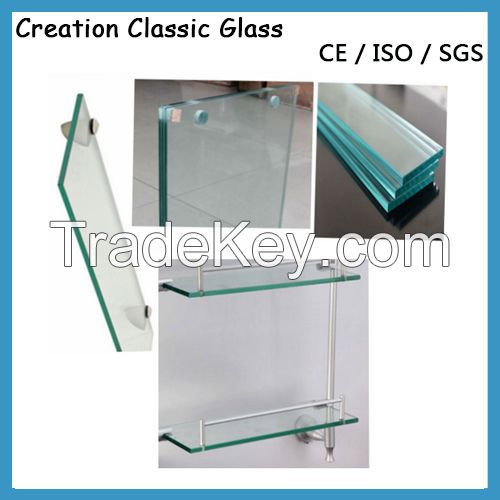 10mm Super Clear Acid Etched Shelf Glass