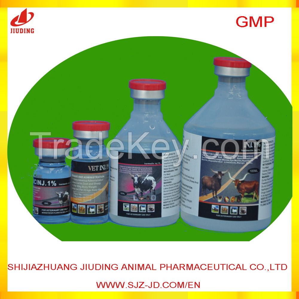 Top GMP veterinary pharmaceutical ivermectin injection for poultry livestock pets deworming medicine