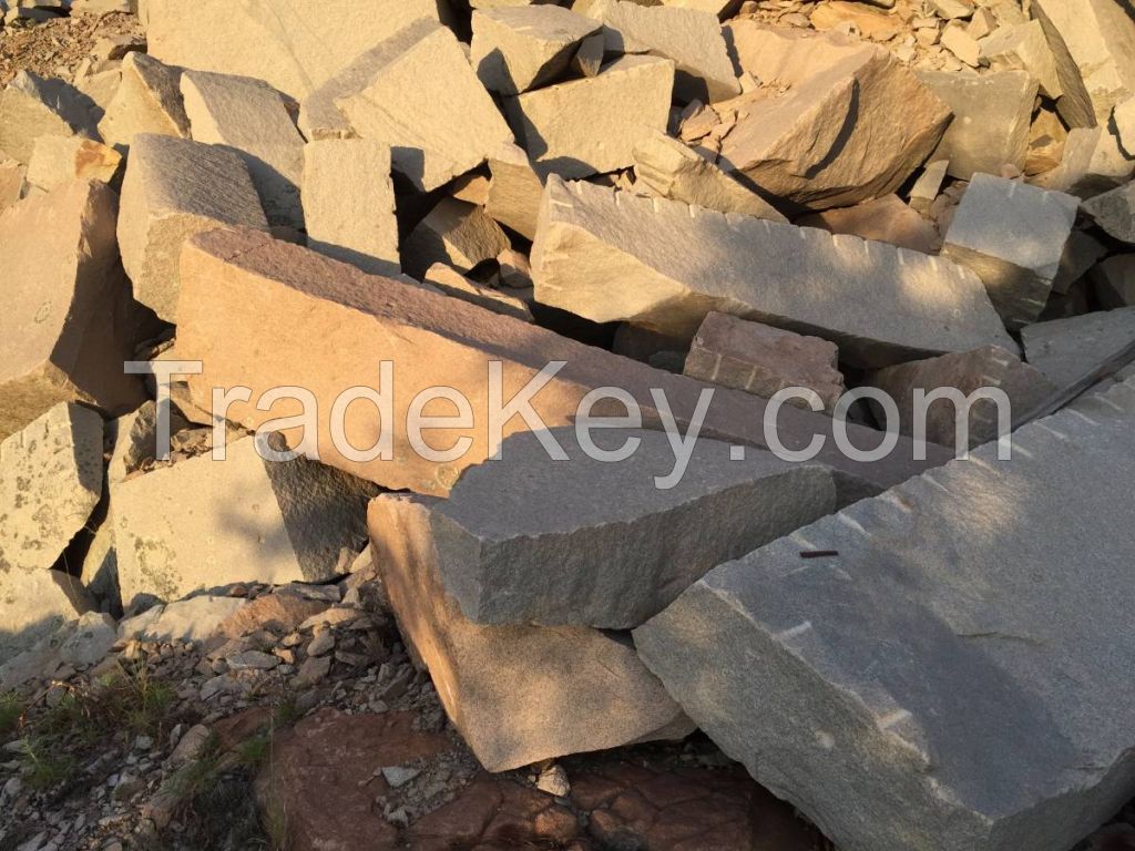 Natural granite stone, rough granite blocks, reclaimed granite quarry tailings, granite boulders