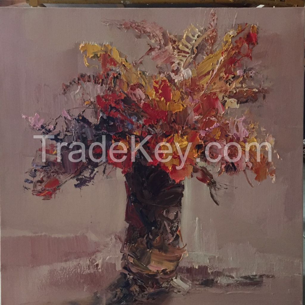 heavy oil floral oil paintings