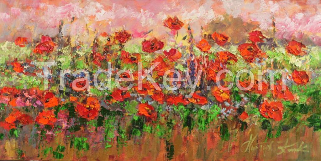 heavy oil floral oil paintings