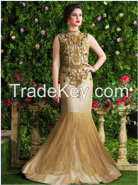 Black Net Embroidery Designer Gown |R-22