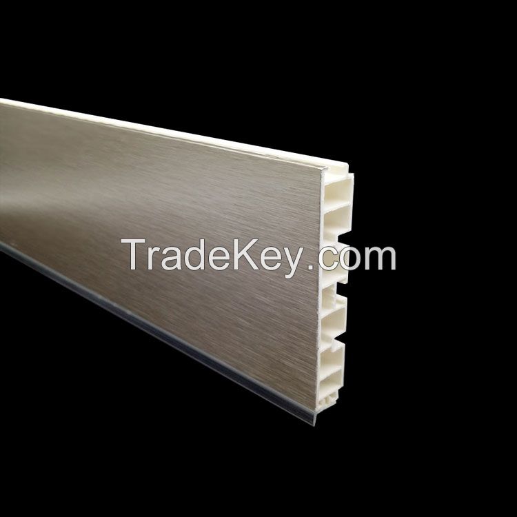 Brushed aluminum kitchen PVC skirting board