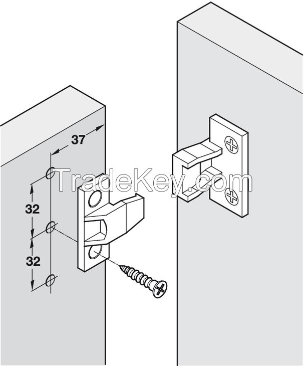 Plastic panel connecting fittings push-in fixing 