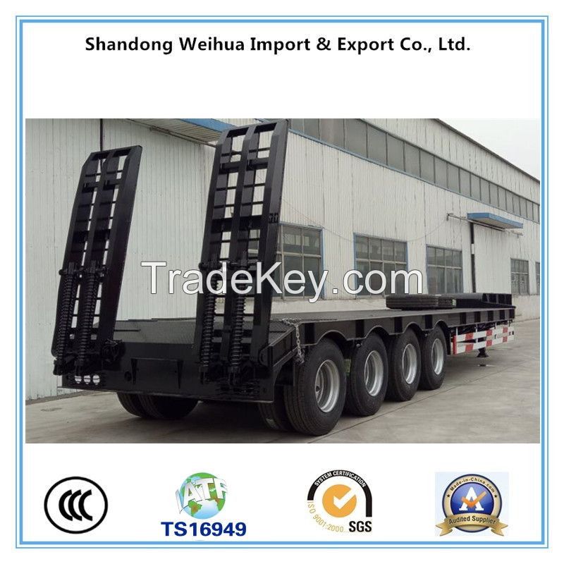4 Axles Lowbed Semi Trailer Truck Trailer from Factory