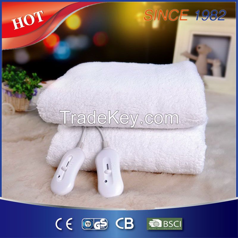 Synthetic Wool Electric Heated Heating Blanket with over heat protection