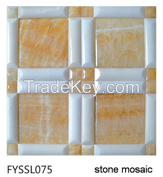 Building Material Mixed Color Natural Marble Stone Mosaic Floor Tile (FYSSC225)
