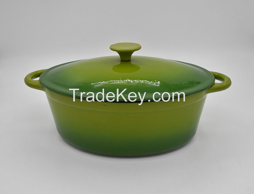 Gourmand Cast Iron Oval Dutch Oven With Cover