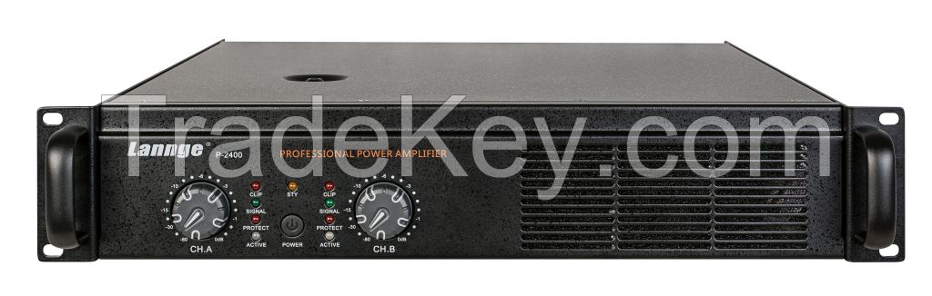 2U class AB professional power amplifier (2Ã—400W at 8 honm)
