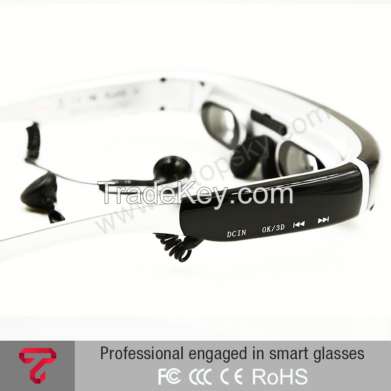 98 Inch 16:9 wide Screen Virtual Display 3D Video Glasses Movies on Portable Eyewear Screen Support 1080p