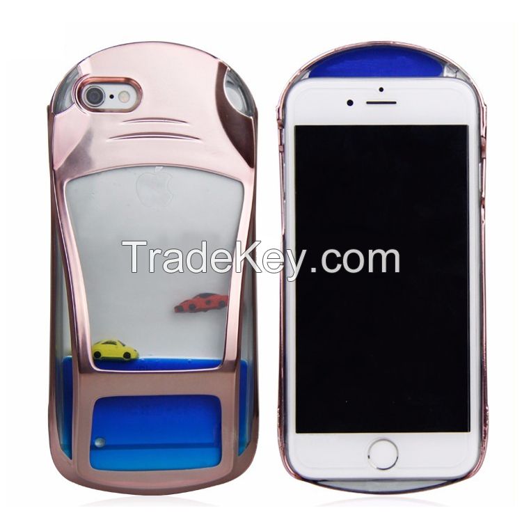 Liquid Mobile phone case for iPhone5/ 6/6 plus in car shape in 3 color