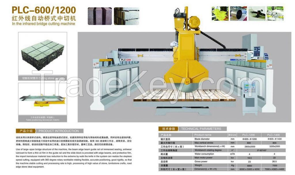 Laser bridge cutting machine for cutting tile PLC-1200