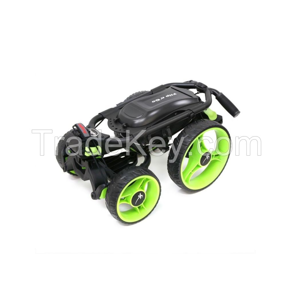 Axglo Flip N' Go 4 Wheel Golf Push Cart Black Red