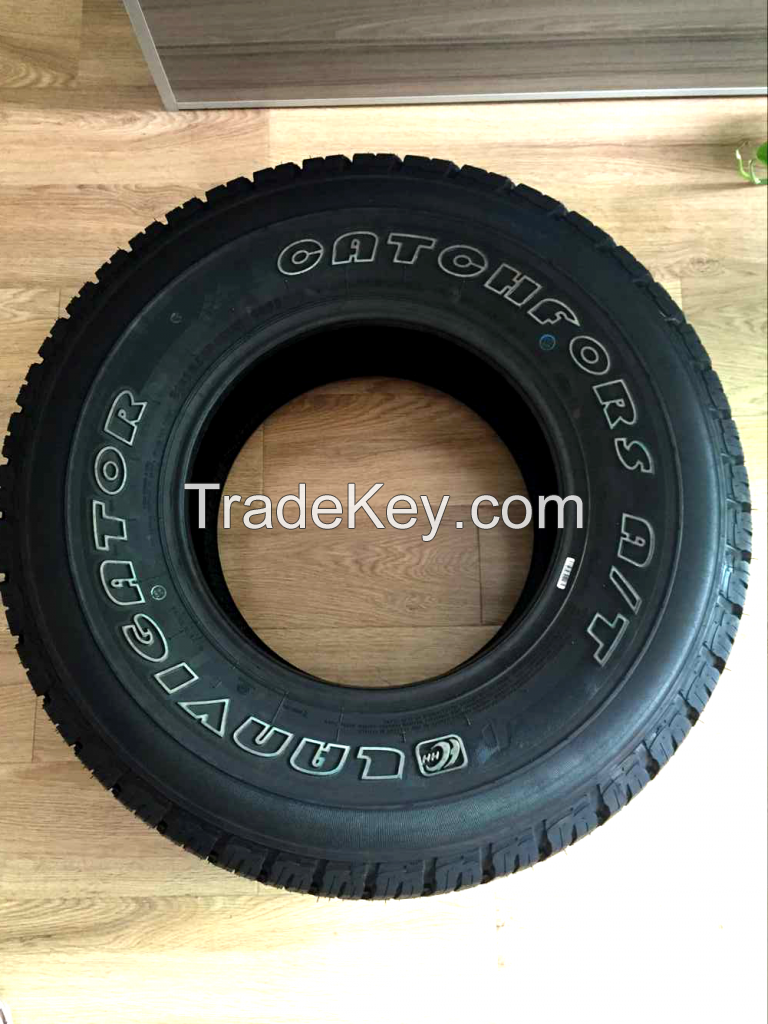 tire with white letters AT pattern
