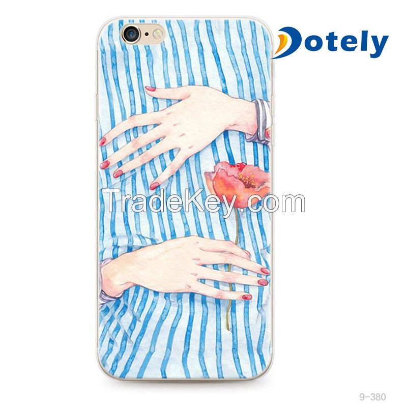 Hug Stripe Blue White Color Soft Case for iPhone