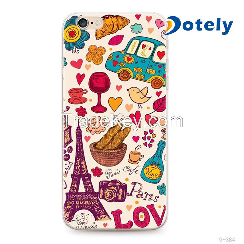 Colorful Eiffel Tower Pattern TPU Soft iPhone Soft Casse