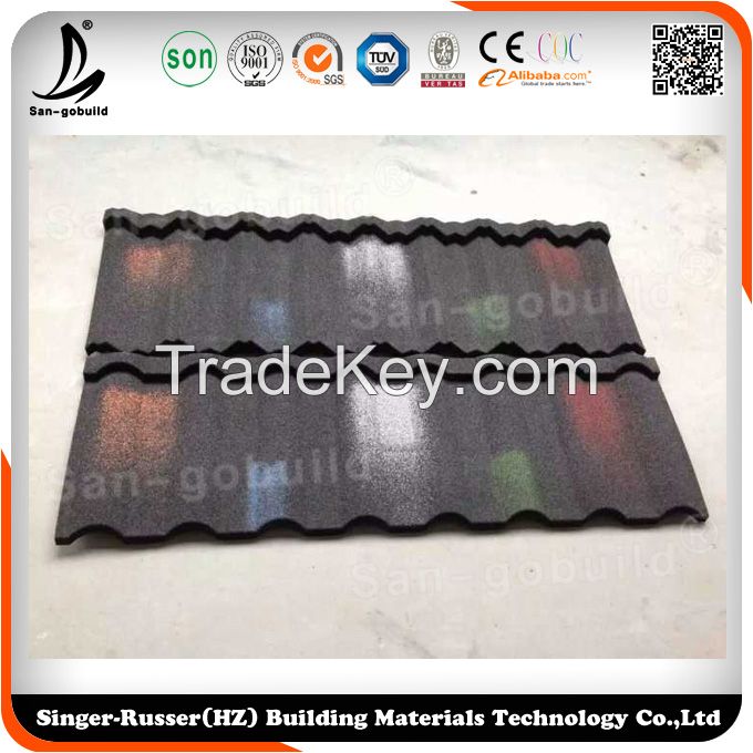 Excellent Fire Resistence Kerala Stone Coated Metal Roof Tile