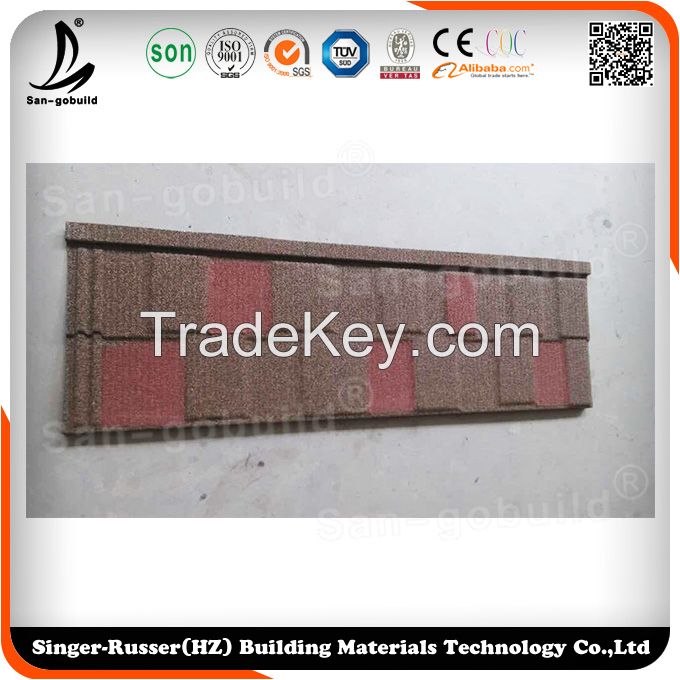 Colorful Stone Coated Noise Resistant Roofing Tile