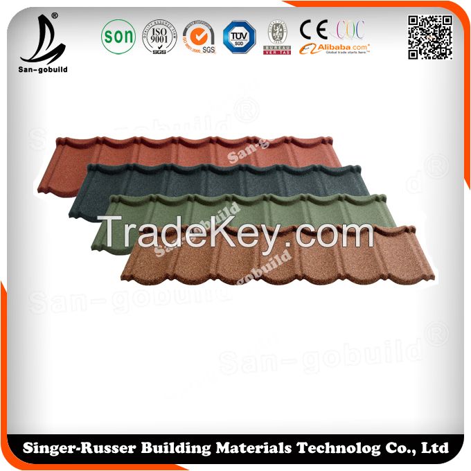Lightweight Roof Tile/Color Stone Coated Metal Roof Tile