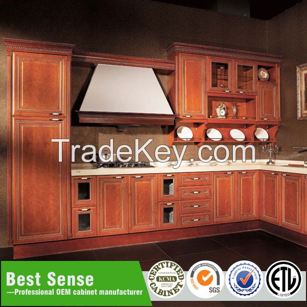 Best sense RTA standard Coffee Glazed solid wood kitchen cabinet