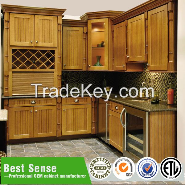 Best sense RTA standard Coffee Glazed solid wood kitchen cabinet