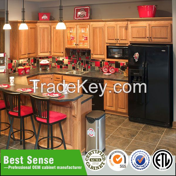 Best sense RTA standard Coffee Glazed solid wood kitchen cabinet