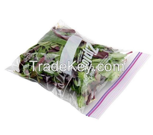 Transparent OPP Plastic Vegetables Zipper Packaging Bags 