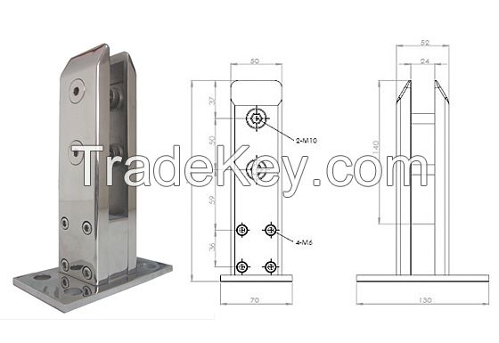 stainless steel spigot for glass fening system